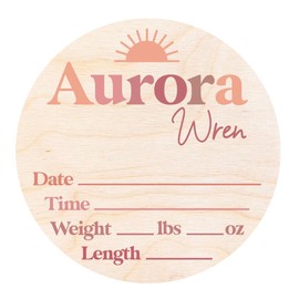 Hospital Name Sign for Baby - Newborn Announcement Sign - Baby Hospital Announcement Sign - Birth Stats Plaque Wooden - Baby Name Sign for Hospital - Neutral Nursery Decor and Keepsake