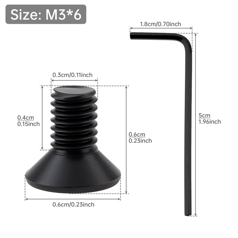 CLAHJQX 100 Pcs M3-0.5 x 4mm Flat Head Machine Screws,