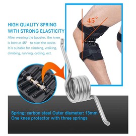 Brrnoo Spring Force Knee Brace Hiking Knee Brace with Side Stabilizers and Pads for Osteoarthritis of the Knee Climbing Squat for Perfect Knee Support