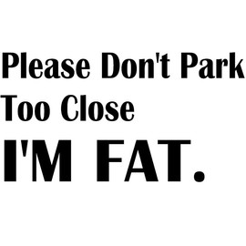 Please Don't Park Too Close I'm Fat Printed Decal Sticker For Glass/Car/Wall/Window
