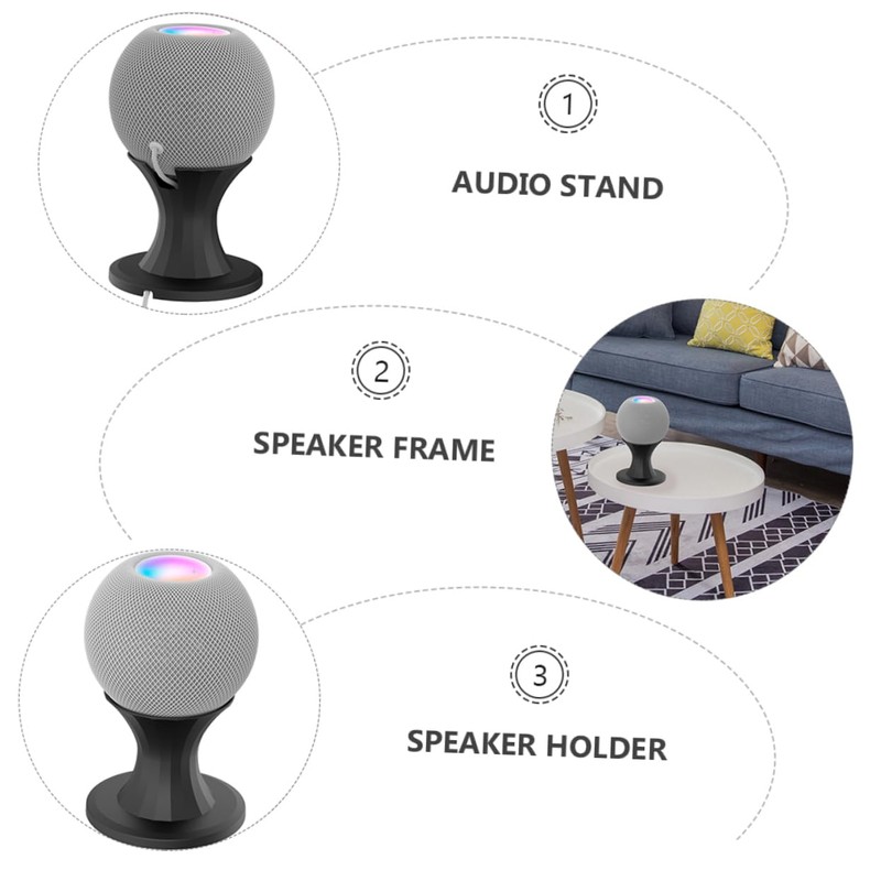 IWOWHERO Tabletop Speaker Holder for Mini Audio Stand with Cable