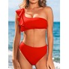 CUPSHE Women's Bikini Sets Two Piece Swimsuit One Shoulder High