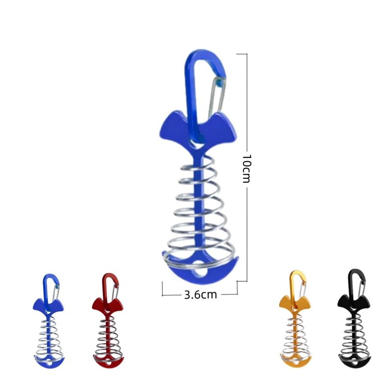GYWHOOFT 8 PCS Fishbone Deck Anchor Pegs with Carabiners, 10*3.6CM