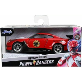 Jada Toys 2009 Power Rangers Nissan GT-R Red, JADA, Diecast Toy Car, 5", 1:32