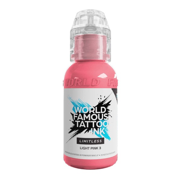World Famous Tattoo Ink Limitless - Light Pink 3 - Professional Tattoo Colour - REACH Compliant - 30 ml