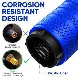 Tire Valve Stem Caps, 6 Pcs Universal Car Tyre Stem Air Caps Covers, Aluminium Alloy Tyre Dust Valve Cap with Seal Ring, Corrosion Resistant & Leak-Proof, for Cars Trucks Motorcycles SUVs and Bikes