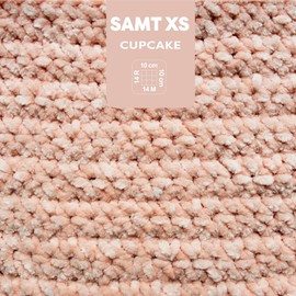 myboshi Samt XS, flauschiges, dünnes Chenillegarn, zum Häkeln und Stricken, für Mini-Amigurumi, Accessoires und Bekleidung, 50g, Ll 90m, Rosa (Cupcake) 10 Knäuel