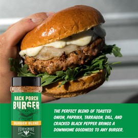 Fire & Smoke Back Porch Burger Seasoning | BBQ Rub for Smoking and Grilling Meat | Beef, Pork, Chicken, Turkey, Veggie | BBQ Rubs and Spices | XL 11.9 oz