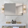 Pemberly Row 32"x20" Rectangle Metal & MDF Wall-Mounted Bathroom Mirror