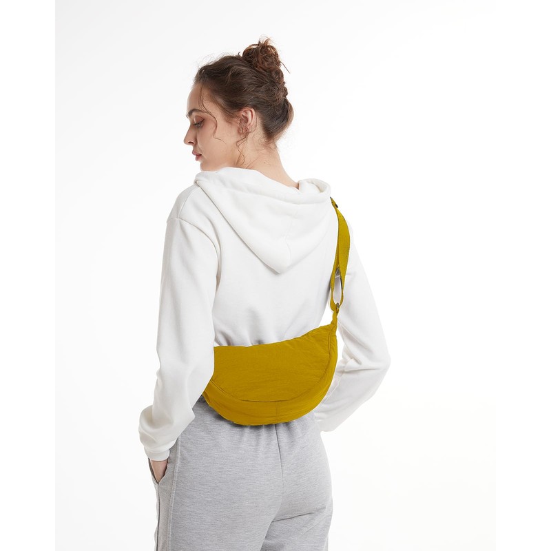 YIKOEE Crescent Bag for Women Men Small Sling Crossbody Bag