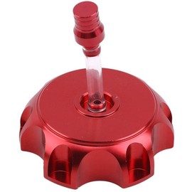 LATRAT Fuel Cap, Red Fuel Tank Cap, CNC Fuel Cap Petrol with Ventilation Hose, Universal Motorcycle Fuel Cap with Bleed Valve, Bleed Hose for Dirt Pit Bike, ATV, Plastic