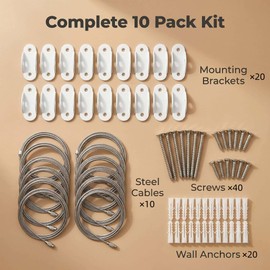 YiiSeeJo 10PCS White Furniture Anchor, Furniture Anti-Tip Straps
