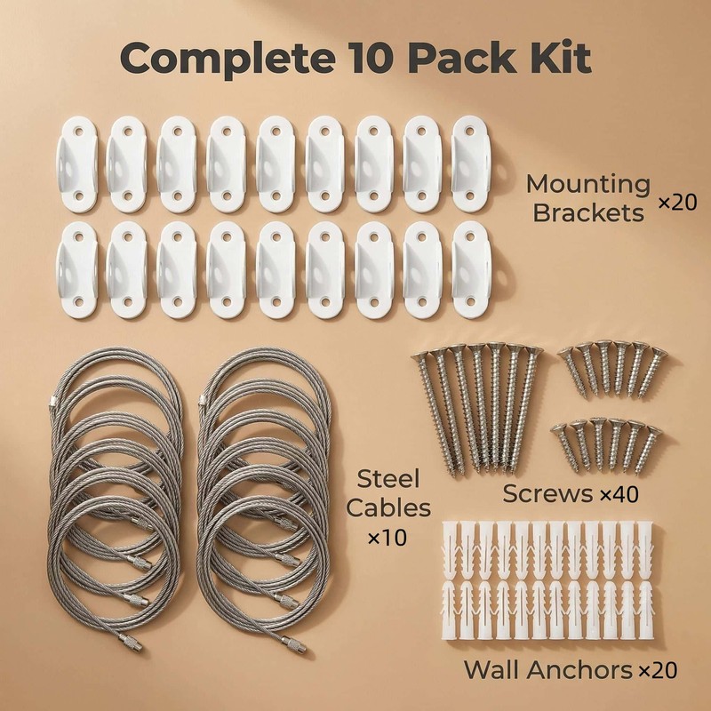 YiiSeeJo 10PCS White Furniture Anchor, Furniture Anti-Tip Straps