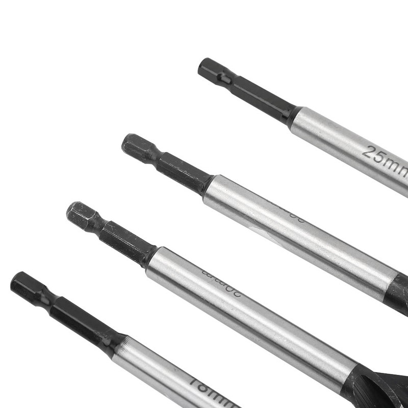 4Pcs Auger Bits Wood Cutting Hole Saw Reaming Twist Drill