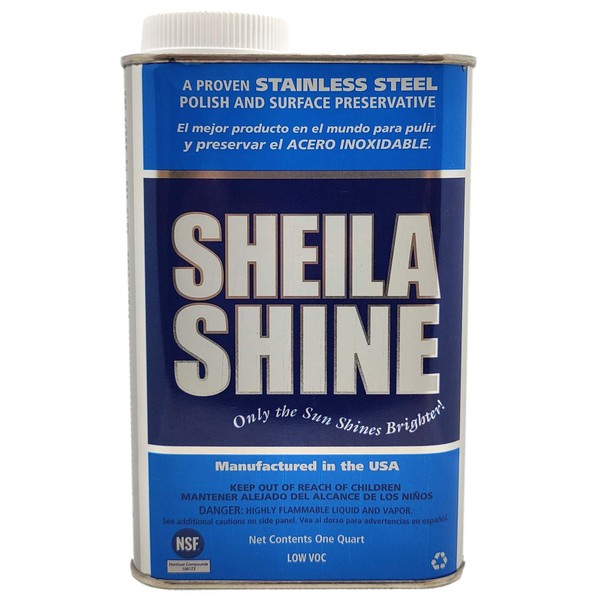Sheila Shine Low Voc Stainless Steel Polish & Cleaner | Protects Appliances from Fingerprints and Grease Marks | Residue & Streak Free | Low Voc & NSF Certified | 1 QT Can