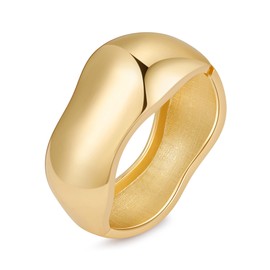 AYWFCBF Gold Bangle Bracelets for Women | Irregular Chunky Cuff Bracelet | Trendy Hinged Wide Bangles | Arm Cuff Jewelry for Women