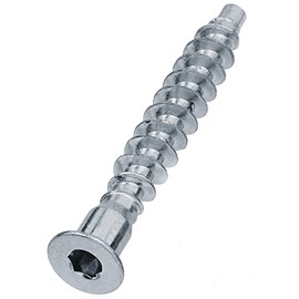 7mm x 40mm Silver Hex Socket Flat Head Confirmat Screws Furniture Fitting Assembly Screw (Pack of 20)