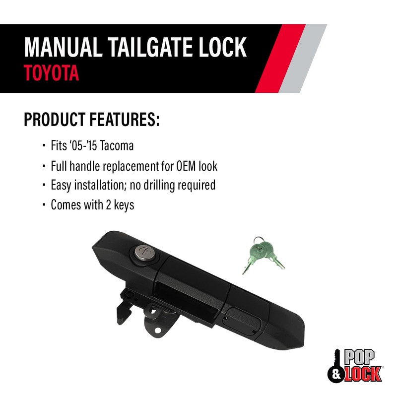 POP & Lock – Manual Tailgate Lock for Toyota Tacoma,