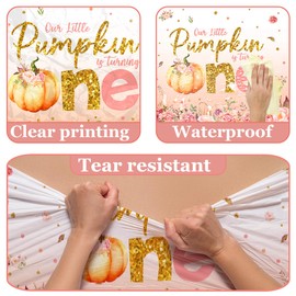 Pumpkin Baby Shower Decorations-3pcs Little Pumpkin is Turning One Tablecloth,Disposable Little Pumpkin Fall Table Cover for Boy Girl Baby Shower Little Pumpkin Party Supplies