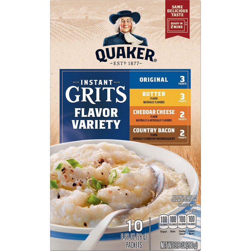 Quaker Instant Grits, 4 Flavor Variety Pack, 0.98oz Packets (10