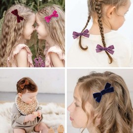 12 Pcs Velvet Hair Bows Velvet Bowknot Alligator Clips Hair Barrettes, Cute Velvet Hair Accessories for Women Girls Holiday Daily Gifts
