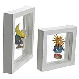 SAFE 4516 Floating Frame White 18 x 18 cm | Object Frame with Magnetic Closure | 3D Frame White for Objects, Three Dimensional Items