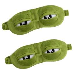 Frosch Schlafmaske 2 Stück – Lustige 3D Augenmaske aus Plüsch, Cartoon Tier Augenbinde für Kinder & Erwachsene, Weiche Schlafmaske als Geschenk für Reisen, Entspannung & Mittagsschlaf