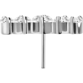 PIERCINGLINE Titanium attachment with push pin 5 encased crystals without labret stud piercing ear helix tragus conch choice of colours, Titanium
