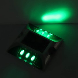 Solar Driveway Lights, Solar Power Ground Marker Lights Waterproof Outdoor Driveway Road Highway Spike Lamp, Solar Deck Lights Outdoor Dock Marine Lights (Green)