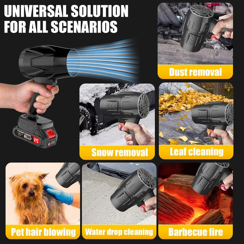 Cordless Leaf Blower with Battery and Charger, 400,000 RPM Turbo