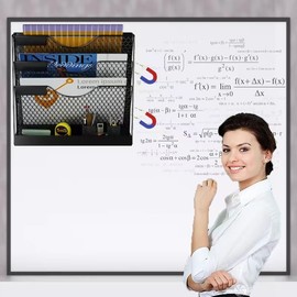 Magnetic Magazine Holder,File Organizer, Magnetic File Holders,4 Tier Magnetic Paper Holders for File Cabinet,Whiteboard,Refrigerator,Home Office,No Drilling Magnetic Mail Holder Storage Basket