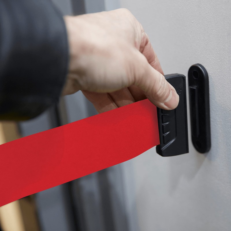 Wall Mounted Retractable Queue Tape, Pull Out Queuing Safety Cordon,