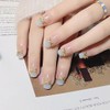 SINLOV 24pcs Square Coffin Nails Fake Nude Acrylic Print on