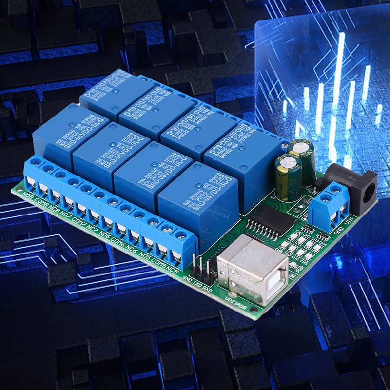 UD23A08 USB Relay Module MultiFunction 8 Channel UART Serial Port