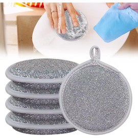 Trapos de Limpieza de Alambre Multiusos,Trapos para Lavar Platos en húmedo y seco,Trapos de Alambre para Lavar Platos,Trapos de Alambre de Doble Capa,Paño De Cocina Multifuncional De Alambre (5)