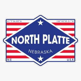 HOF Trading North Platte, Nebraska - Diamond Flag Vinyl Sticker Waterproof Decal Laptop Wall Window Bumper Sticker 5"
