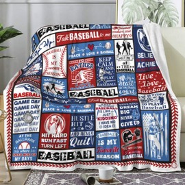 Probiotics Baseball Blanket Merch Warm Cozy Flannel Baseball Throw Blanket Baseball Sports Blankets Bedding for Baseball Lovers Boys Girls Kids Adults Gifts 50"x40"