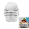 100 Pcs Silver Cupcake Liners, Standard Wrappers Muffin Foil Baking