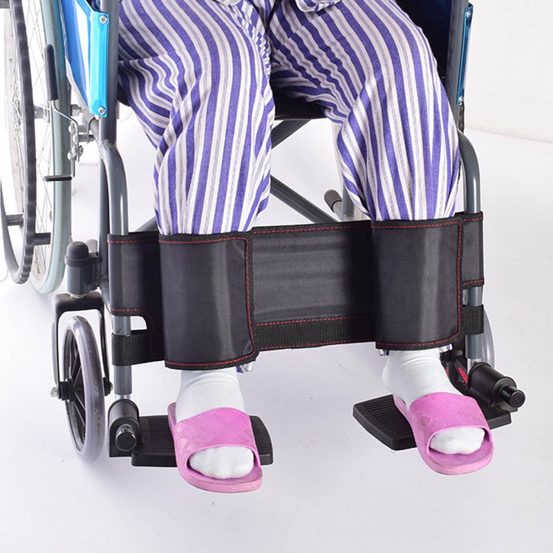 Wheelchair Leg Strap Black Wheelchair Foot Rest Restraint for Elderly