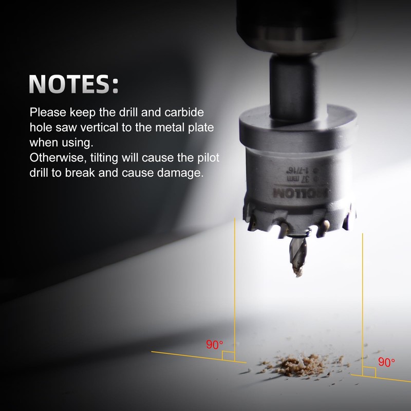 Mollom (2-1/8''|54mm) Heavy Duty Carbide Hole Saw with 2 Pilot