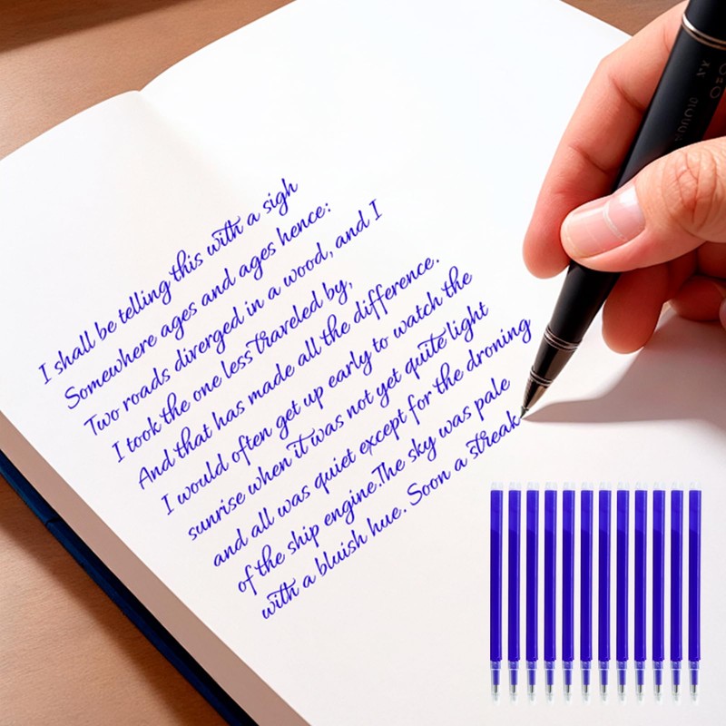 Pack of 12 Blue Erasable Refills 0.5mm High Quality Compatible
