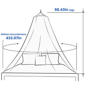 AUEJACKY Large Universal Mosquito Net Bed Canopy Cot Mosquito Net Double Bed Mosquito Net Dome Square Mosquito Net Double Protection from Mosquitoes (White A)