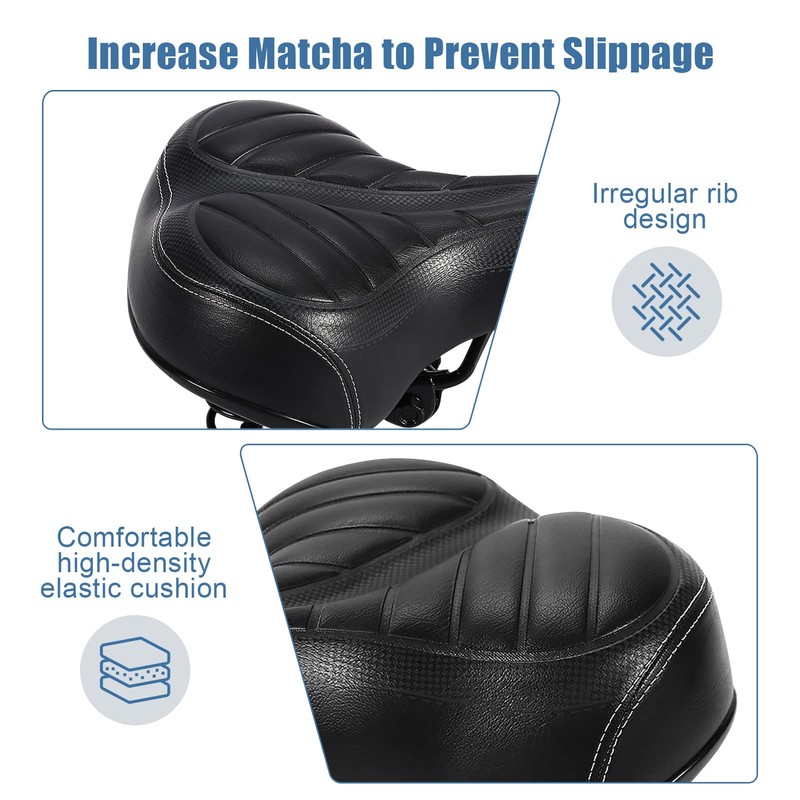 Comfortable Bicycle Saddle, Ergonomic Gel Saddle with Double Suspension Ball
