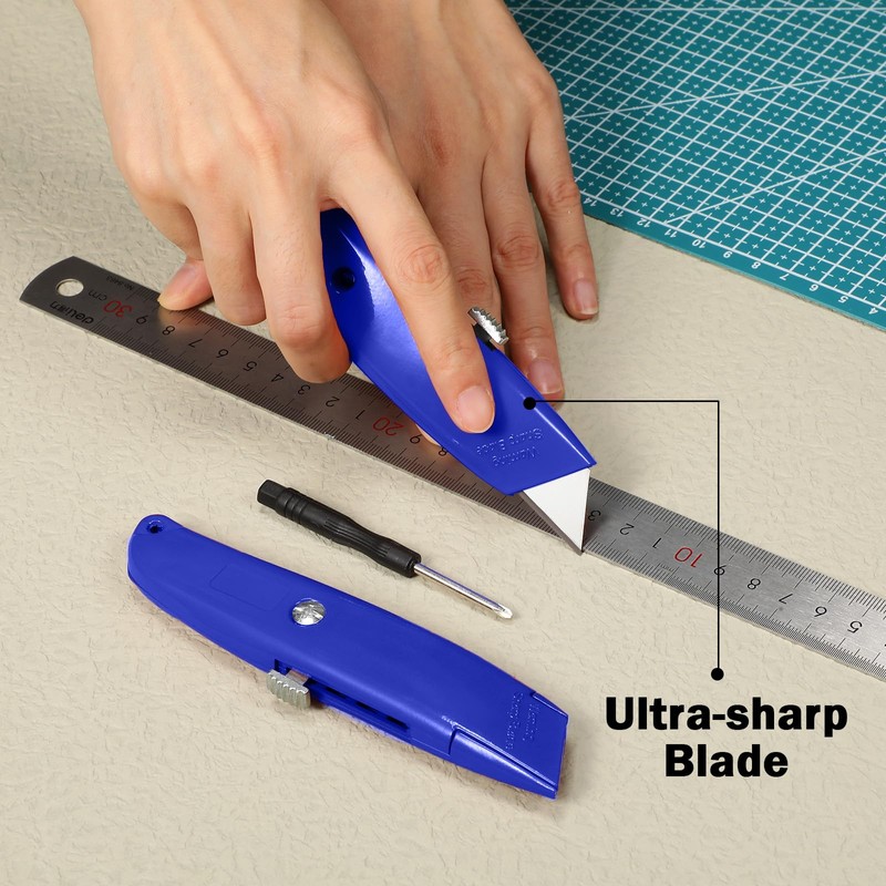 Lasnten 12 Pcs Box Cutter Bulk Retractable Utility Knife Heavy