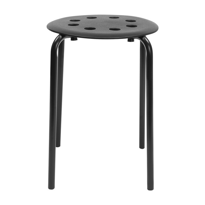 Pinelicorn 10 Pack Black Plastic Stack Round Stools 17.7In Backless