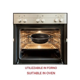 Olympia Hard Cook 9.4 Inch Die Cast Aluminum Deep Pan With 2 Side Handles and Glass Lid