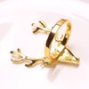 CENPEK 6pcs Gold Deer Napkin Rings Holders for Wedding Home