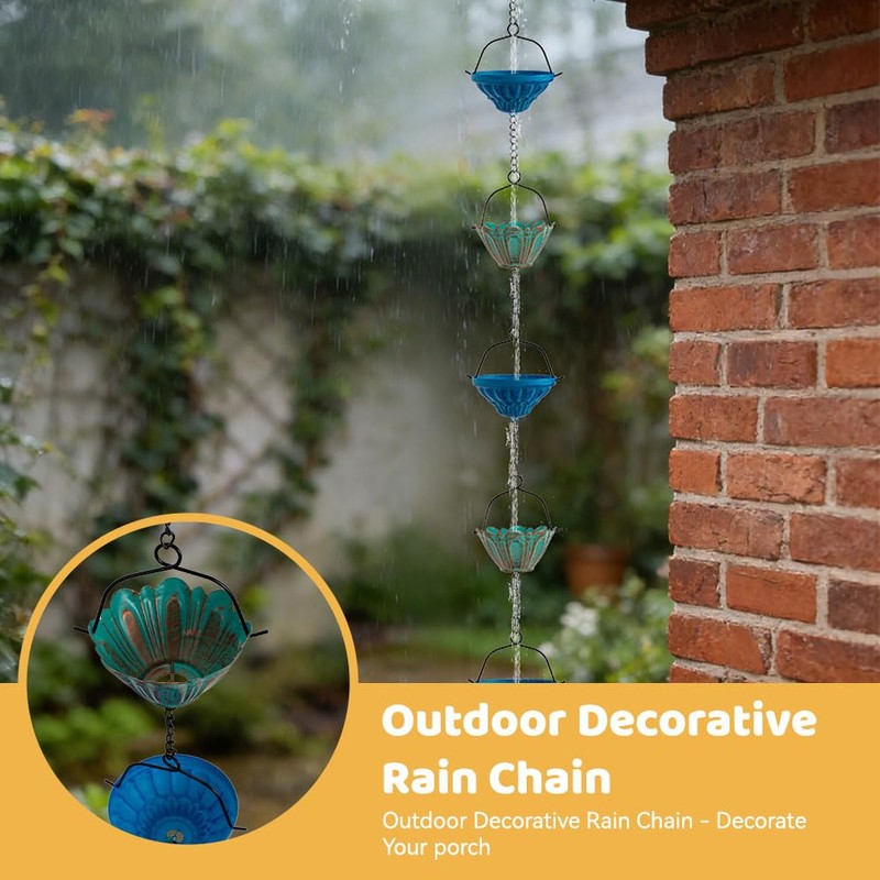 Rain Chains for Outside, 10 FT Lotus Rain Catcher Chain