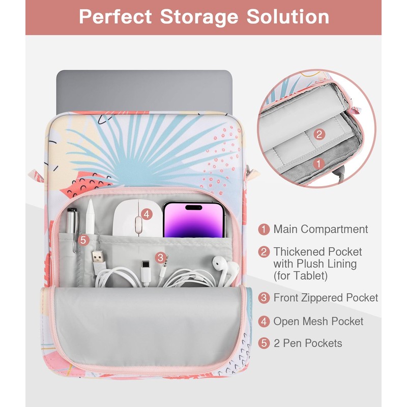 MoKo 13.3-14 Inch Laptop Sleeve Bag Fits MacBook Pro M3/M2