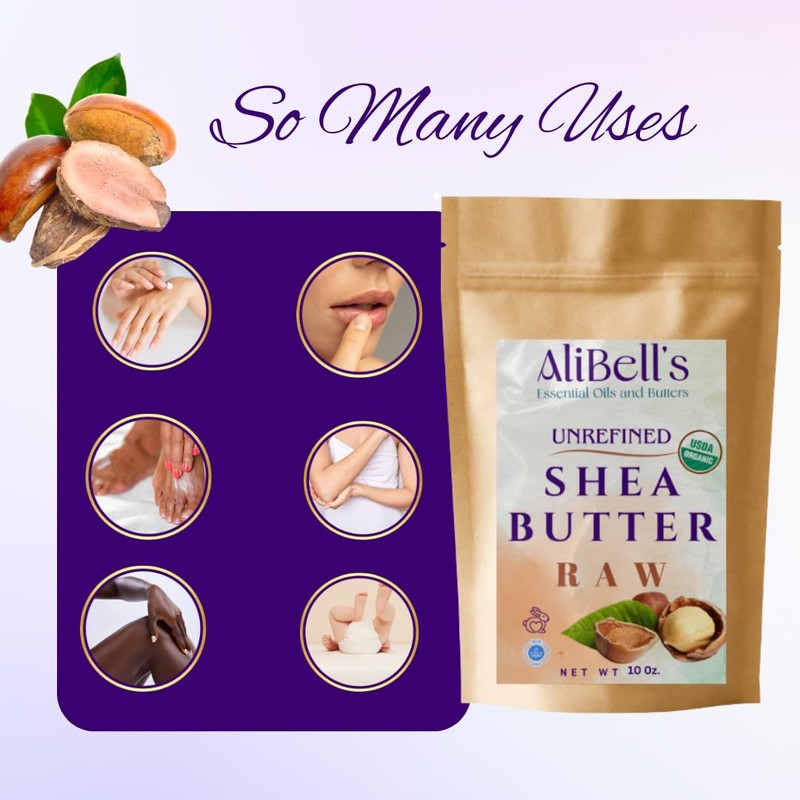 AliBell's Shea Butter Raw Organic - 10 oz Unrefined Shea